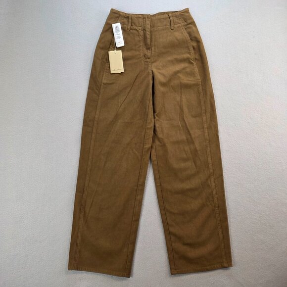 Wilfred Free NEW Ascendant Pants Rustical Brown High Rise Straight Leg Pant sz 2 - Picture 2 of 12